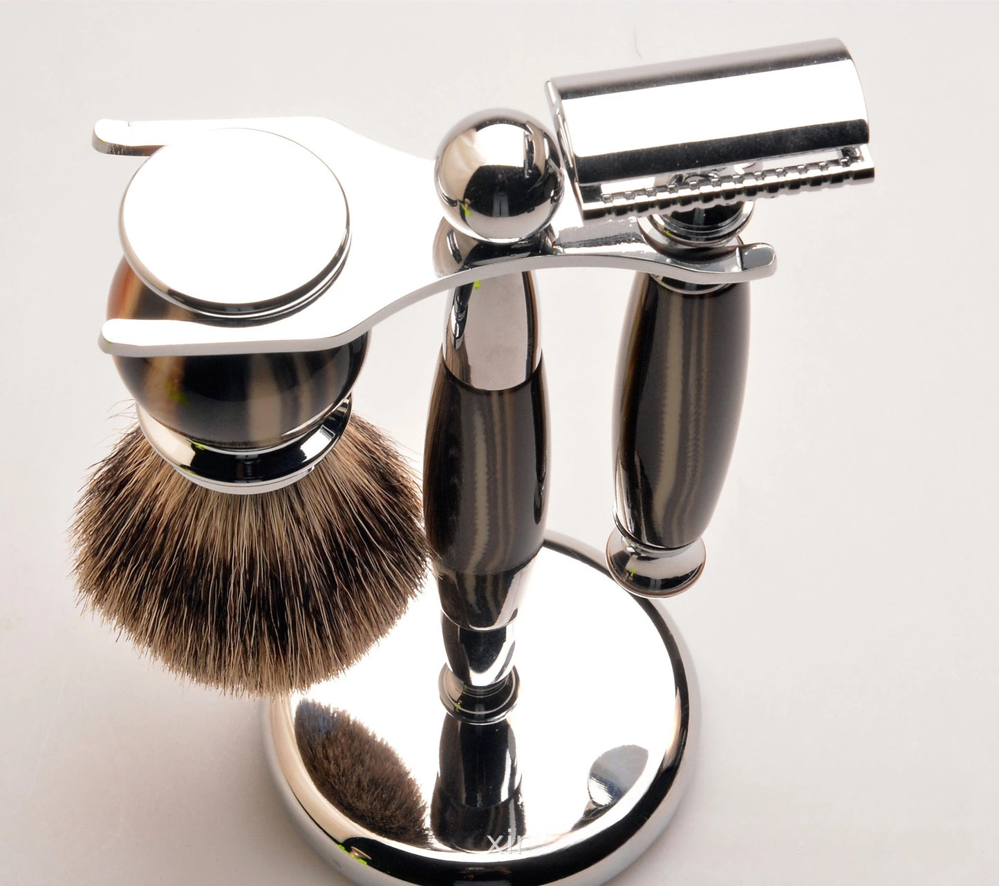 3 Delige scheerset, Safety Razor, Scheerkwast en houder
