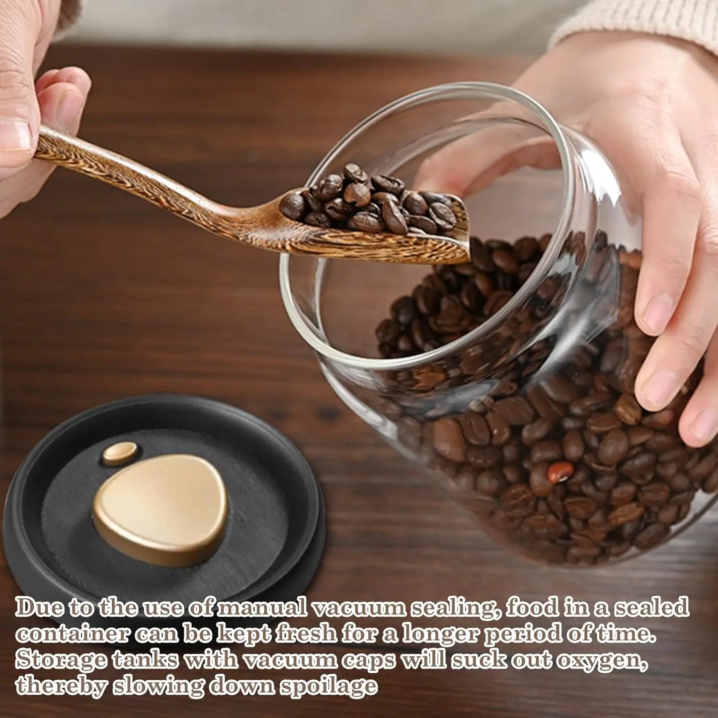 Vacuüm verzegelde pot voor droge opslag in uw keuken.