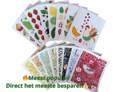 16-pak Zweedse vaatdoeken (Swedish Dishcloths) William Morris & Anneko