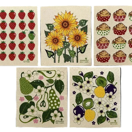 Zweedse Dishcloth – Bloemen & Fruit (TekoTryck) - Richards-Specials-Store.com