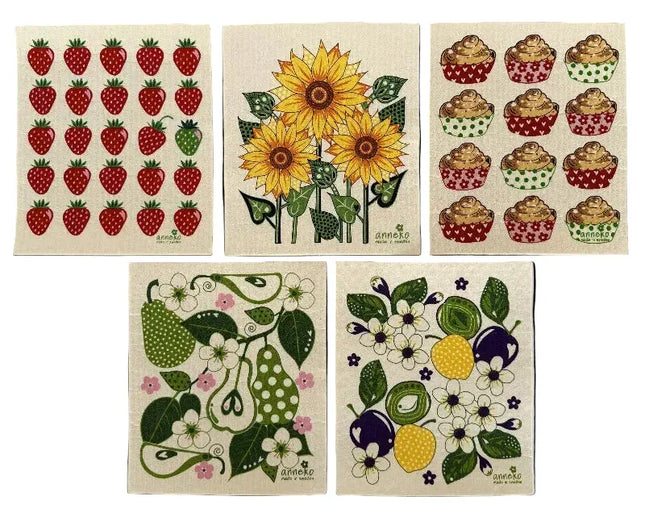 Zweedse Dishcloth – Bloemen & Fruit (TekoTryck) - Richards-Specials-Store.com