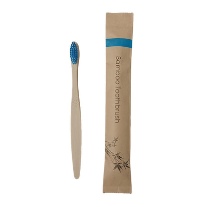 Set van 10 multicolor bamboe tandenborstels met zachte haren.