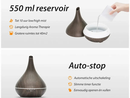 Purelo | Aroma Diffuser | Lotus Pro - Dark Wood