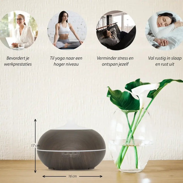 Purelo | Aroma Diffuser | Sun Shine Pro - Dark Wood