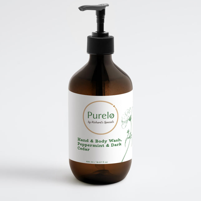 Purelo - Hand & Body Wash, Peppermint & Dark Cedar | Richard's Specials