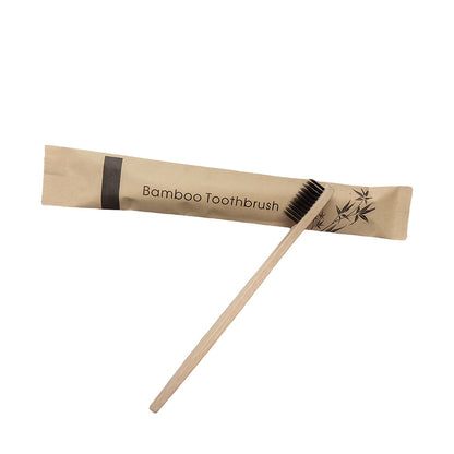 Set van 10 multicolor bamboe tandenborstels met zachte haren.