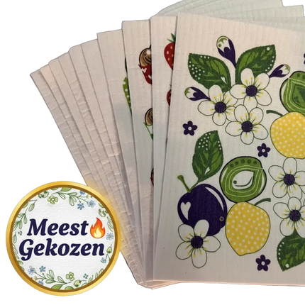 Purelo Swedish Dishcloth Bundle 10-Pack | Anneko Bloemen & Fruit