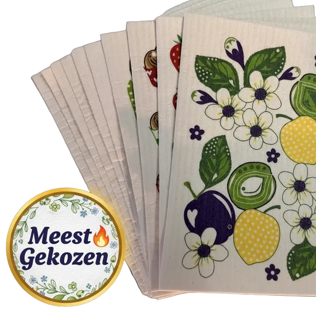 Purelo Swedish Dishcloth Bundle 10-Pack | Anneko Bloemen & Fruit