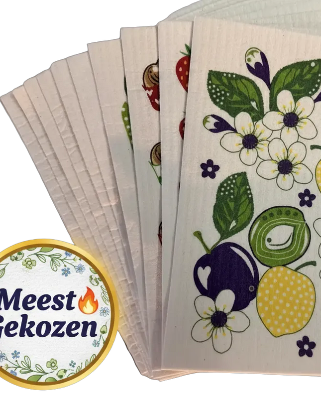 Purelo Swedish Dishcloth Bundle 10-Pack | Anneko Bloemen & Fruit