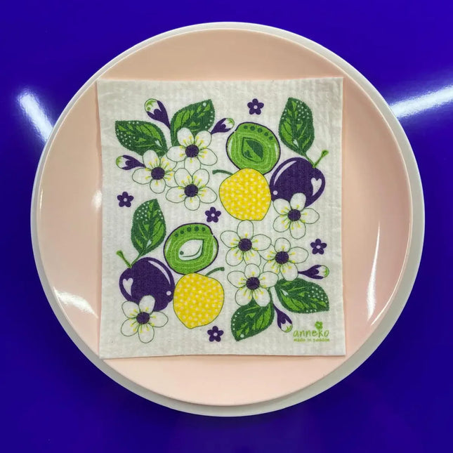 Zweedse Dishcloth – Bloemen & Fruit (TekoTryck) - Richards-Specials-Store.com