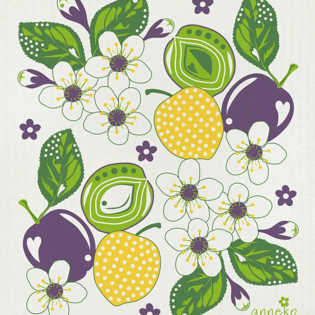 Zweedse Dishcloth – Bloemen & Fruit (TekoTryck) - Richards-Specials-Store.com