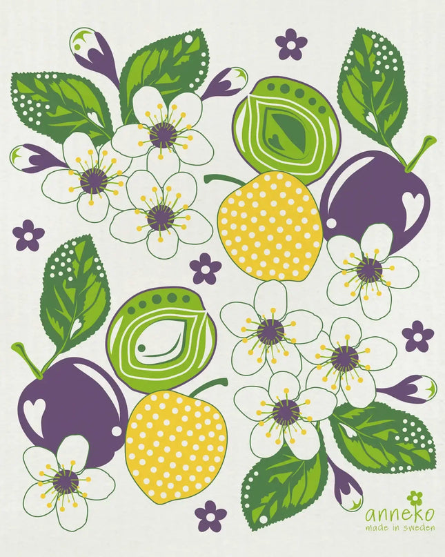 Zweedse Dishcloth – Bloemen & Fruit (TekoTryck) - Richards-Specials-Store.com