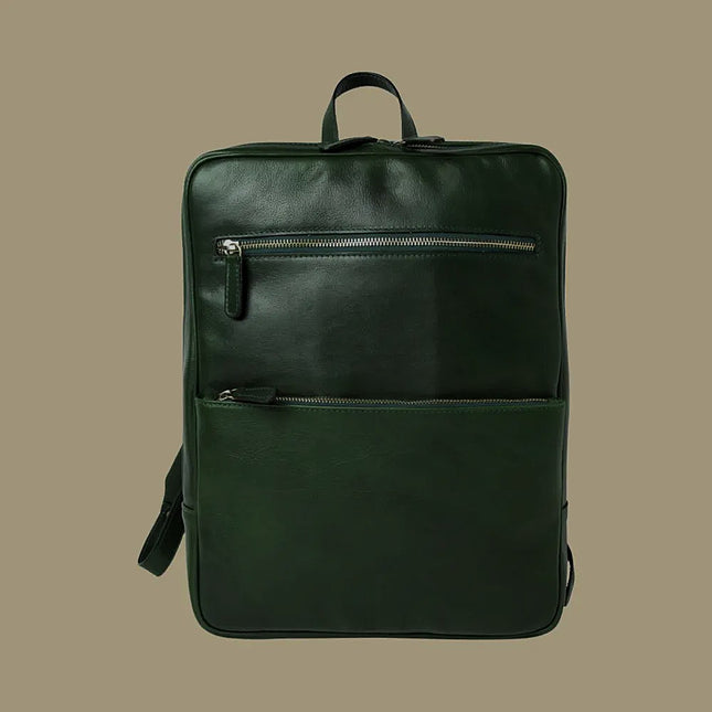 Genua | Compacte Italiaans volnerf leren rugtas met trolley strap