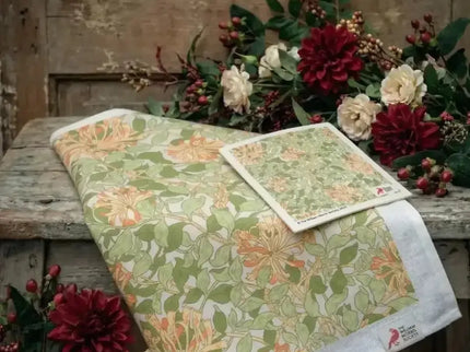 Kadoset William Morris Honeysuckle | Vaatdoek + Halflinnen Theedoek