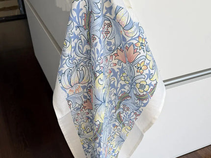 Halflinnen Theedoek William Morris Golden Lilly Blue