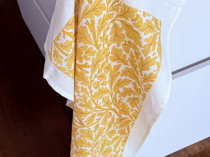 Halflinnen Theedoek William Morris Yellow Oak