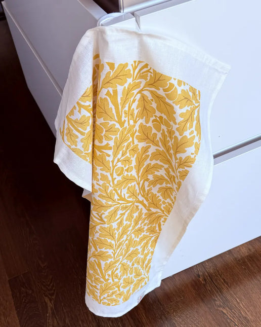 Halflinnen Theedoek William Morris Yellow Oak