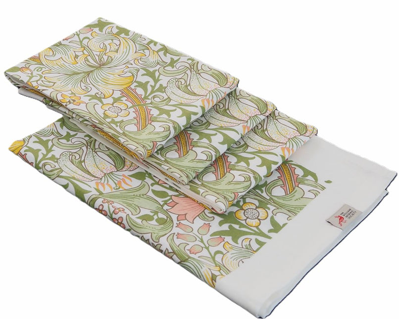 Halflinnen Theedoek William Morris Golden Lilly Green