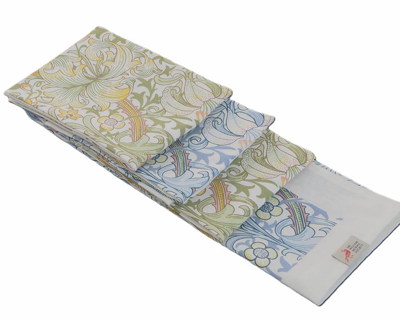 Halflinnen Theedoek William Morris Golden Lilly Green