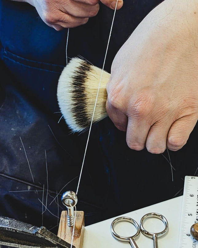 SHAVENT scheerkwast – silvertip-achtig, elegant metalen handvat, handgemaakt - Richards-Specials-Store.com