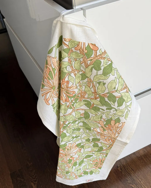 Halflinnen Theedoek William Morris Honeysuckle