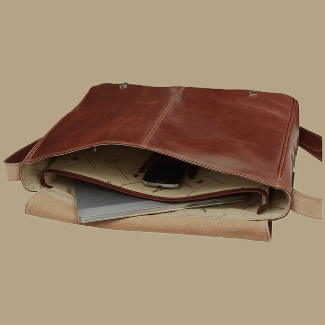 Fabrizio | Italiaans volnerf leren messenger tas