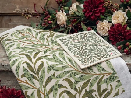 Kadoset William Morris Willow Bough | Vaatdoek + Halflinnen Theedoek