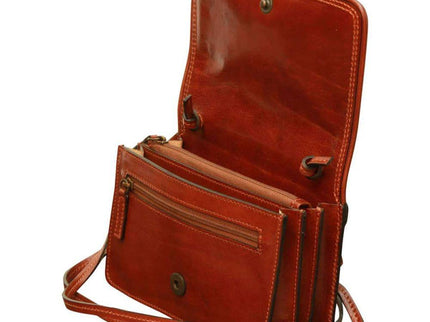 Kleinlerenschoudertasje-Bruinbinnenkant - Richards-Specials-Store.com