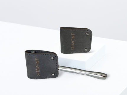 SHAVENT mesbescherming van premiumleer – elegante, duurzame bescherming voor uw scheermes