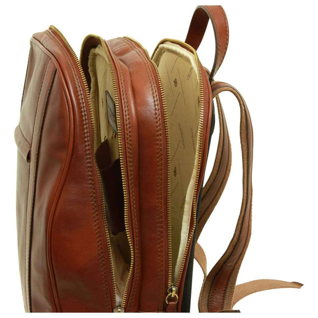 Lucca | Laptoprugzak van Italiaans volnerfleer met trolley strap