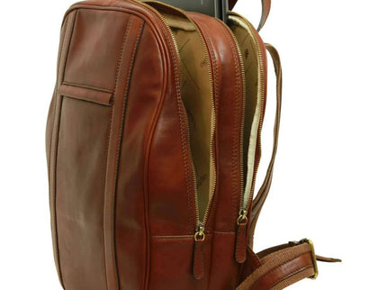 Lucca | Laptoprugzak van Italiaans volnerfleer met trolley strap
