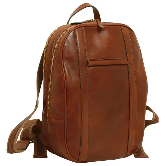 Lucca | Laptoprugzak van Italiaans volnerfleer met trolley strap