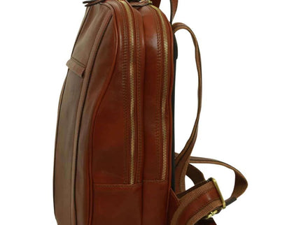 Lucca | Laptoprugzak van Italiaans volnerfleer met trolley strap