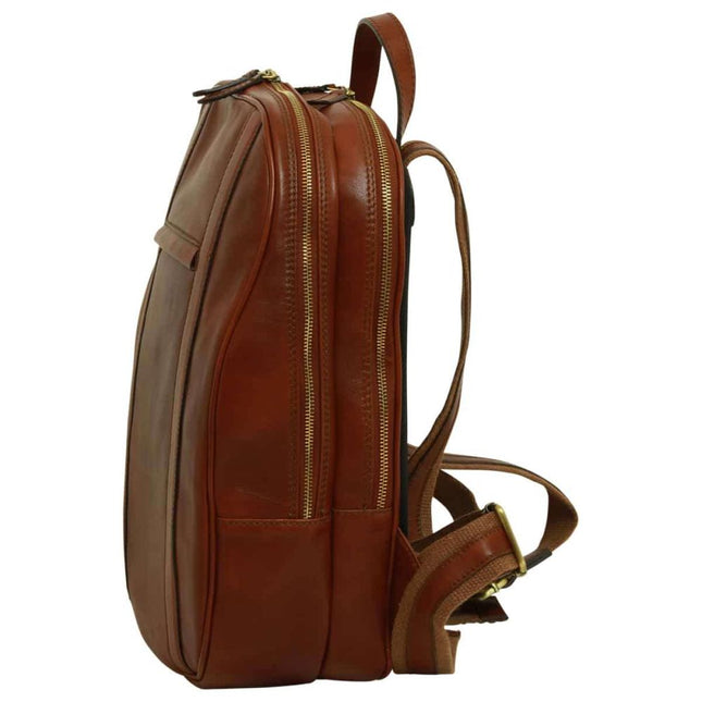Lucca | Laptoprugzak van Italiaans volnerfleer met trolley strap