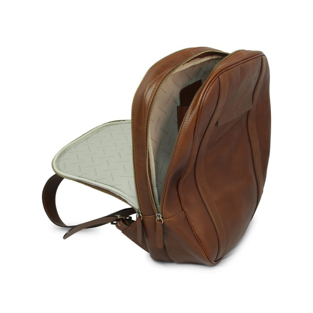 Lucca | Laptoprugzak van Italiaans volnerfleer met trolley strap