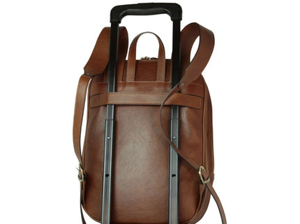 Lucca | Laptoprugzak van Italiaans volnerfleer met trolley strap