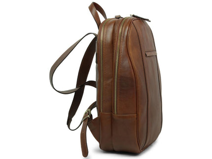 Lucca | Laptoprugzak van Italiaans volnerfleer met trolley strap