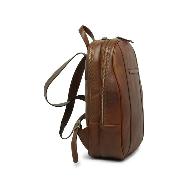 Lucca | Laptoprugzak van Italiaans volnerfleer met trolley strap