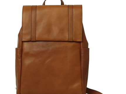 Lerenlaptoprugzakmettrolleyband-Goldvoorkant - Richards-Specials-Store.com