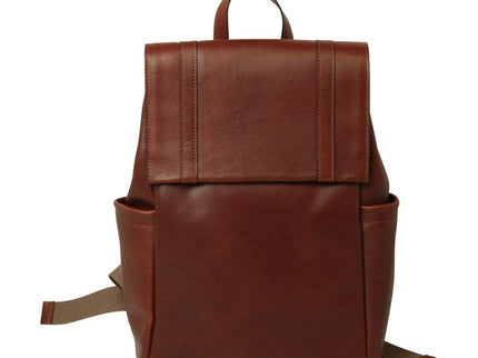 Lerenlaptoprugzakmettrolleyband-Mahonyvoorkant2 - Richards-Specials-Store.com