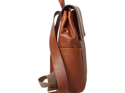 Lerenlaptoprugzakmettrolleyband-Teakzijkant - Richards-Specials-Store.com
