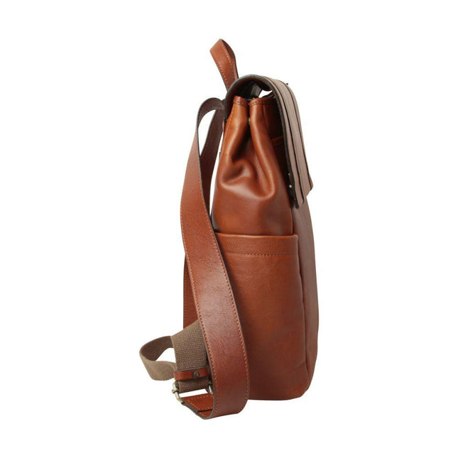 Lerenlaptoprugzakmettrolleyband-Teakzijkant - Richards-Specials-Store.com