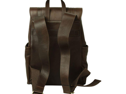 Lerenlaptoprugzakmettrolleyband-donkerbruinachterkant - Richards-Specials-Store.com