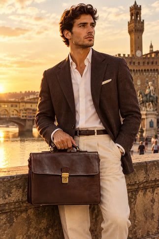 Marco | Leren laptoptas voor heren
