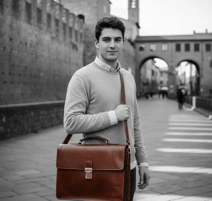 Marco | Leren laptoptas voor heren