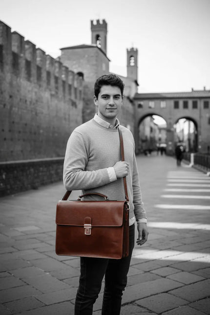 Marco | Leren laptoptas voor heren