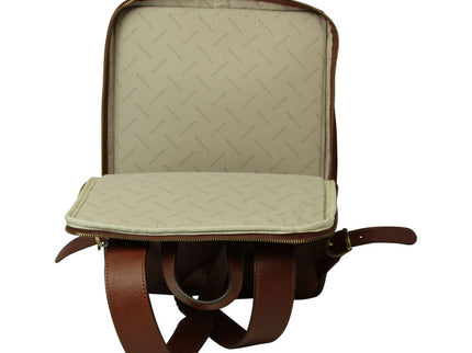 Genua | Compacte Italiaans volnerf leren rugtas met trolley strap