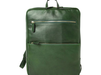 Genua | Compacte Italiaans volnerf leren rugtas met trolley strap