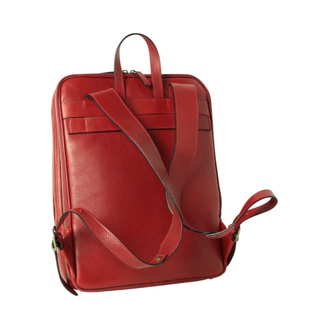 Genua | Compacte Italiaans volnerf leren rugtas met trolley strap