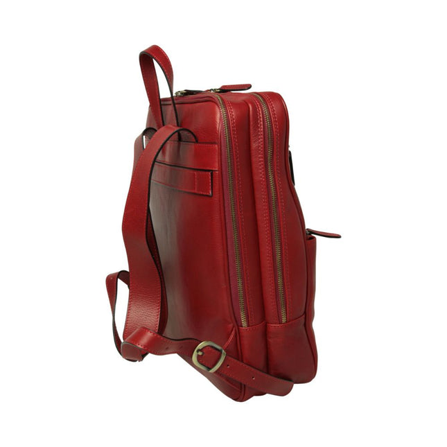 Genua | Compacte Italiaans volnerf leren rugtas met trolley strap